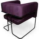 Ver imagem 4 de Poltrona Decorativa Scarlett Base Aço Preto Veludo Roxo - Nexta Casa