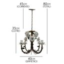 Ver imagem 2 de Lustre para Decoração de Quarto De Bebe Provençal Moderno Em Ferro - Branco & Verniz