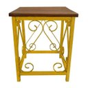 Ver imagem 1 de Banco Artesanal De Ferro E Madeira para Decoração de Cozinha Moderna - Amarelo