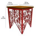 Ver imagem 2 de Mesa de Cabeceira Quarto de Ferro e Madeira de Demolição Rustico Artesanal - Vermelho