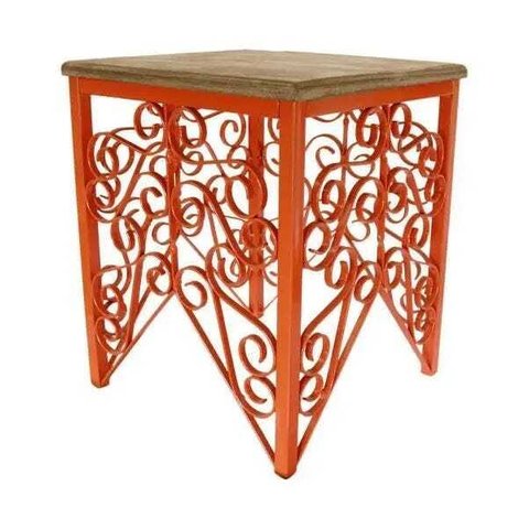Mesa de Cabeceira Quarto de Ferro e Madeira de Demolição Rustico Artesanal