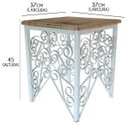 Ver imagem 2 de Mesa de Cabeceira Quarto de Ferro e Madeira de Demolição Rustico Artesanal - Branco