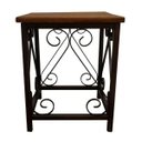 Ver imagem 1 de Mesa de Cabeceira De Ferro E Madeira Decoração para Quarto de Casal Colonial