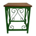 Ver imagem 1 de Mesa de Cabeceira De Ferro E Madeira Decoração para Quarto de Casal Colonial - Verde
