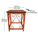 Ver imagem 2 de Mesa de cabeceira De Ferro E Madeira Decoração para Quarto de Casal Colonial - Laranja
