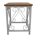Ver imagem 1 de Mesa de cabeceira De Ferro E Madeira Decoração para Quarto de Casal Colonial - Branco