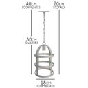 Ver imagem 2 de Luminária Gaiola Rustica de Ferro para Quarto Pequeno Linda Decoração - Branco