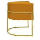 Ver imagem 3 de Kit 2 Poltronas Reforçada Decorativa Sala Nayara Base Ferro Dourado Suede Mostarda