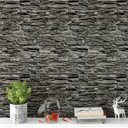 Ver imagem 1 de Papel de Parede Adesivo Pedras Canjiquinha Preto e Cinza