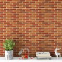 Ver imagem 1 de Papel de Parede Adesivo Pedra Tijolo Laranja e Marrom