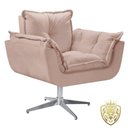 Ver imagem 1 de Poltrona Opalla Giratória Alumínio Suede D Salla Cappuccino