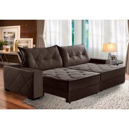 Sofá Retrátil e Reclinável 2,70m Molas Ensacadas Suede Hollywood - 2