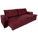Ver imagem 2 de Sofá Retrátil e Reclinável 2,70m Suede Austrália Vinho