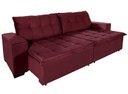 Ver imagem 2 de Sofá Retrátil e Reclinável 2,70m Suede Austrália Vinho