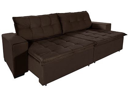 Sofá Retrátil e Reclinável 2,90m Suede Austrália Castor Menor preço em Sofá Retrátil e Reclinável 2,90m Suede Austrália Castor
