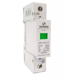 Protetor Surto Dps Soprano Anti Raio 1 Pólo 275V 45Ka C/Nfe - 1 Protetor Surto Dps Soprano Anti Raio 1 Pólo 275V 45Ka C/Nfe - 1