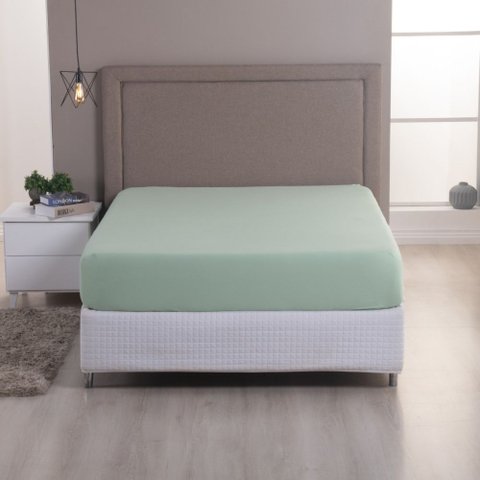 Lençol Avulso Solteiro Malha 100% Algodão c/ Elastico Verde