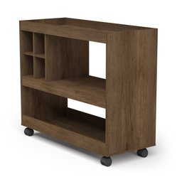 Aparador Buffet com Adega Integrada e Rodízios para Sala de Jantar - Canela - 3