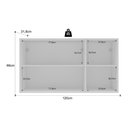 Ver imagem 3 de Armário de Cozinha Americana Aéreo 120cm 3 Portas Multimóveis Cr20489 Branco/azul