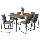 Ver imagem 2 de Conjunto Sala de Jantar 6 Cadeiras Di Nettuno Carraro Nogal Preto