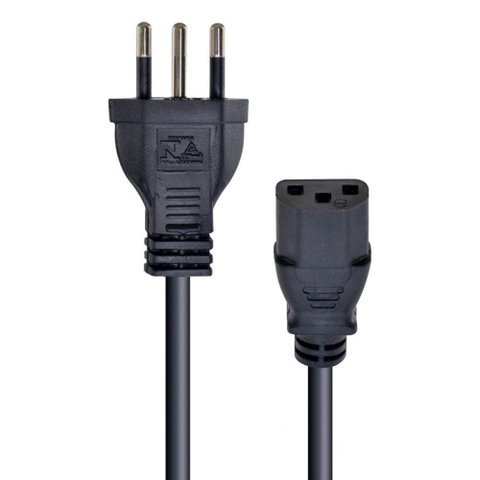 Cabo de Força Tripolar para Fonte 3x0,50 Mm 250v 10a 2 Metros - Pc / 10