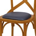 Ver imagem 4 de Cadeira de Madeira Maciça Cross Katrina Estofada em Couríssimo Cor:mel