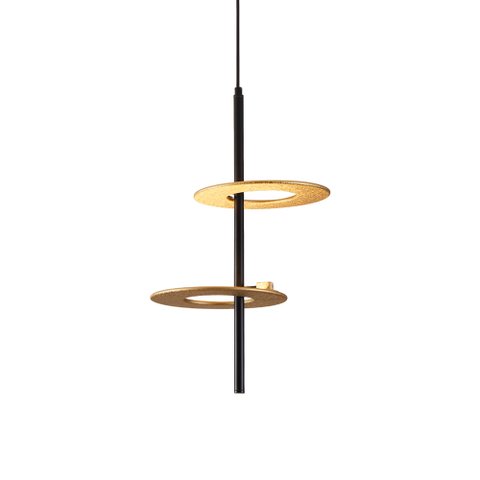 Lustre Pendente Nordecor Kote 2758 Preto / Dourado Led Bivolt Preto / Dourado 2758