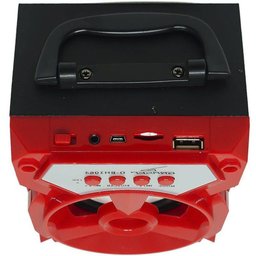 Caixa Som Amplificada Portátil Bluetooth Mp3 Fm USB SD Aux Bateria 6W Rms Grasep D-Bh1064 Vermelha - 3