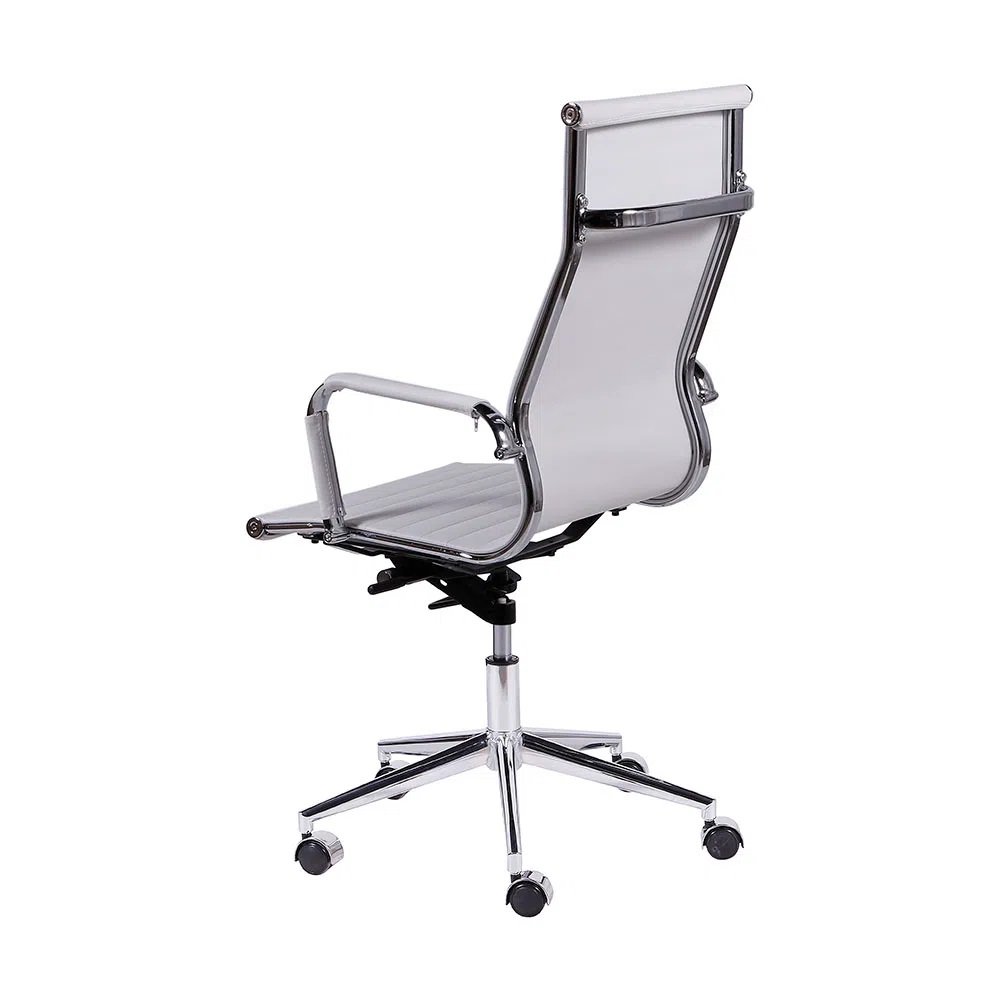 Kit 5 Cadeiras Presidente Esteirinha Escritório Eames Branca - 3