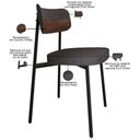 Ver imagem 7 de Kit 04 Cadeiras Estofada para Sala de Jantar Astrid Preto C01 Linho Preto Courino Whisky - Lyam