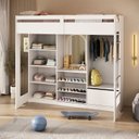 Ver imagem 1 de Cama Juvenil Multifuncional com Closet e 1 Gaveta Luna Branco Espresso Moveis