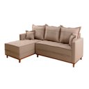 Ver imagem 1 de Sofá com Chaise Ônix Vivaro Decor Linho Bege Dourado