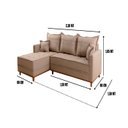 Ver imagem 4 de Sofá com Chaise Ônix Vivaro Decor Linho Bege Dourado