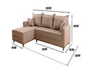 Ver imagem 4 de Sofá com Chaise Ônix Vivaro Decor Linho Bege Dourado