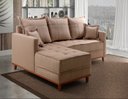 Ver imagem 2 de Sofá com Chaise Ônix Vivaro Decor Linho Bege Dourado