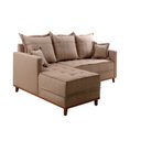 Ver imagem 3 de Sofá com Chaise Ônix Vivaro Decor Linho Bege Dourado