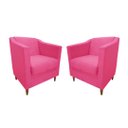 Ver imagem 1 de Kit 02 Poltronas Titânio Suede Pink