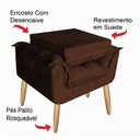 Ver imagem 7 de Poltrona Opala Bellastar Marrom Suede Pés Palito - Bela Móveis