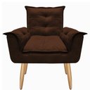 Ver imagem 4 de Poltrona Opala Bellastar Marrom Suede Pés Palito - Bela Móveis