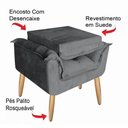 Ver imagem 2 de Poltrona Opala Grafite Suede Pés Palito - Bela Móveis