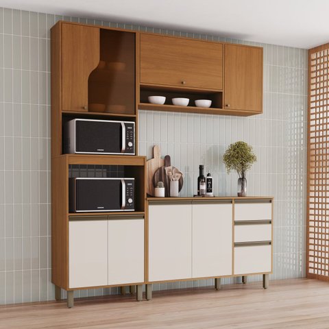Cozinha Modulada Compacta 3 Peças com Torre Quente 2 Fornos Venaly