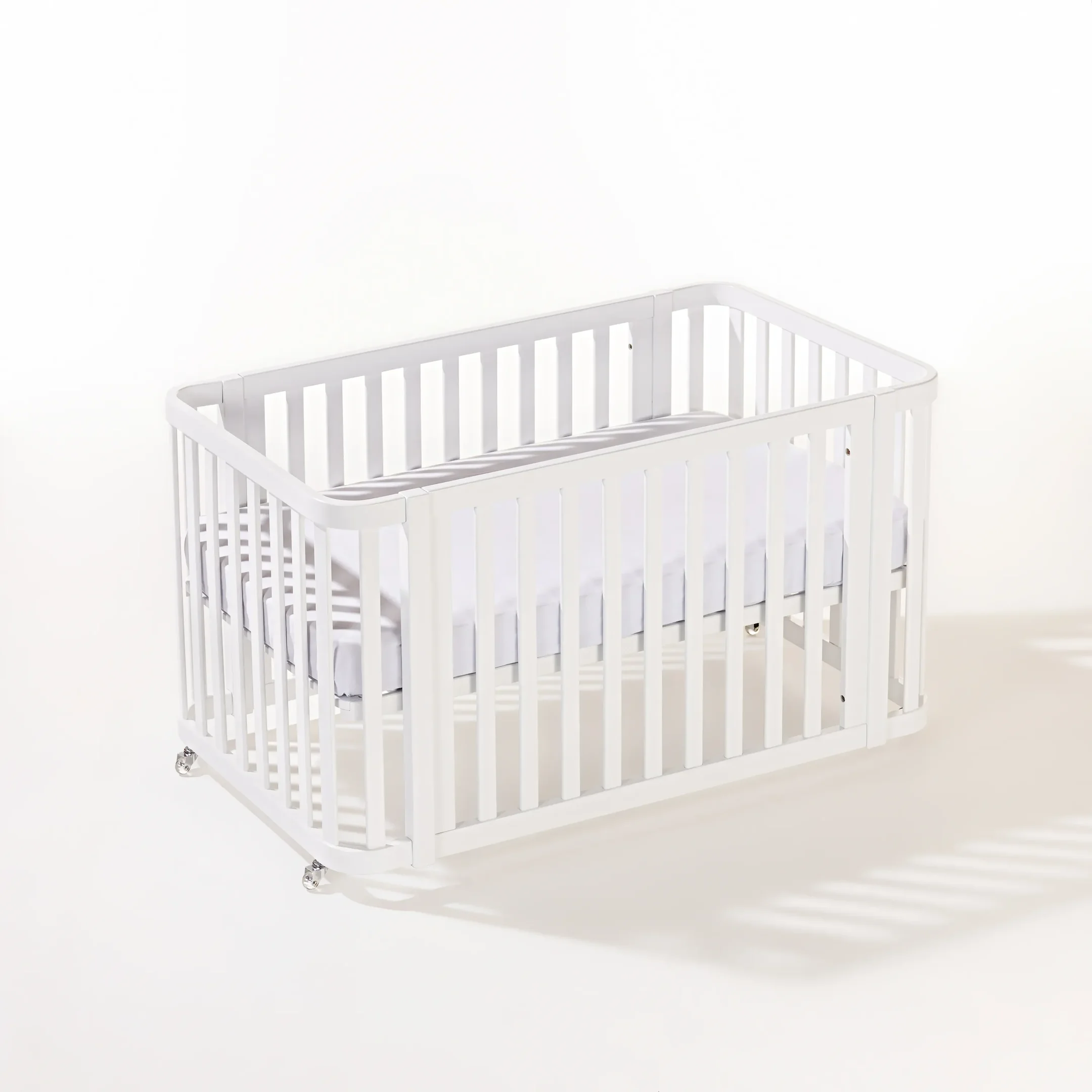 Ver imagem 5 de Berço Evolutivo 1,2,3 | Madeira Maciça | com Rodinhas | Mel:branco