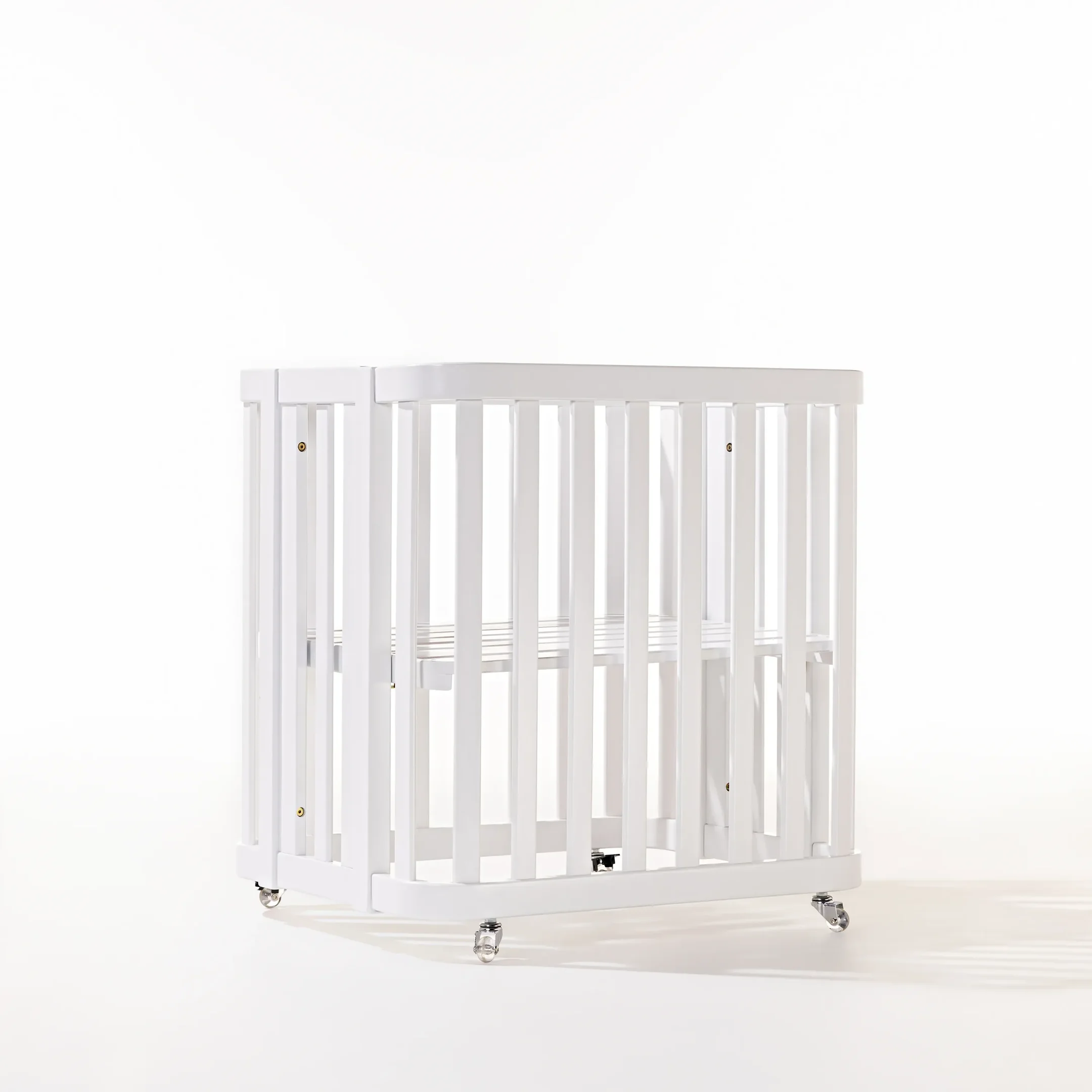 Ver imagem 2 de Berço Evolutivo 1,2,3 | Madeira Maciça | com Rodinhas | Mel:branco