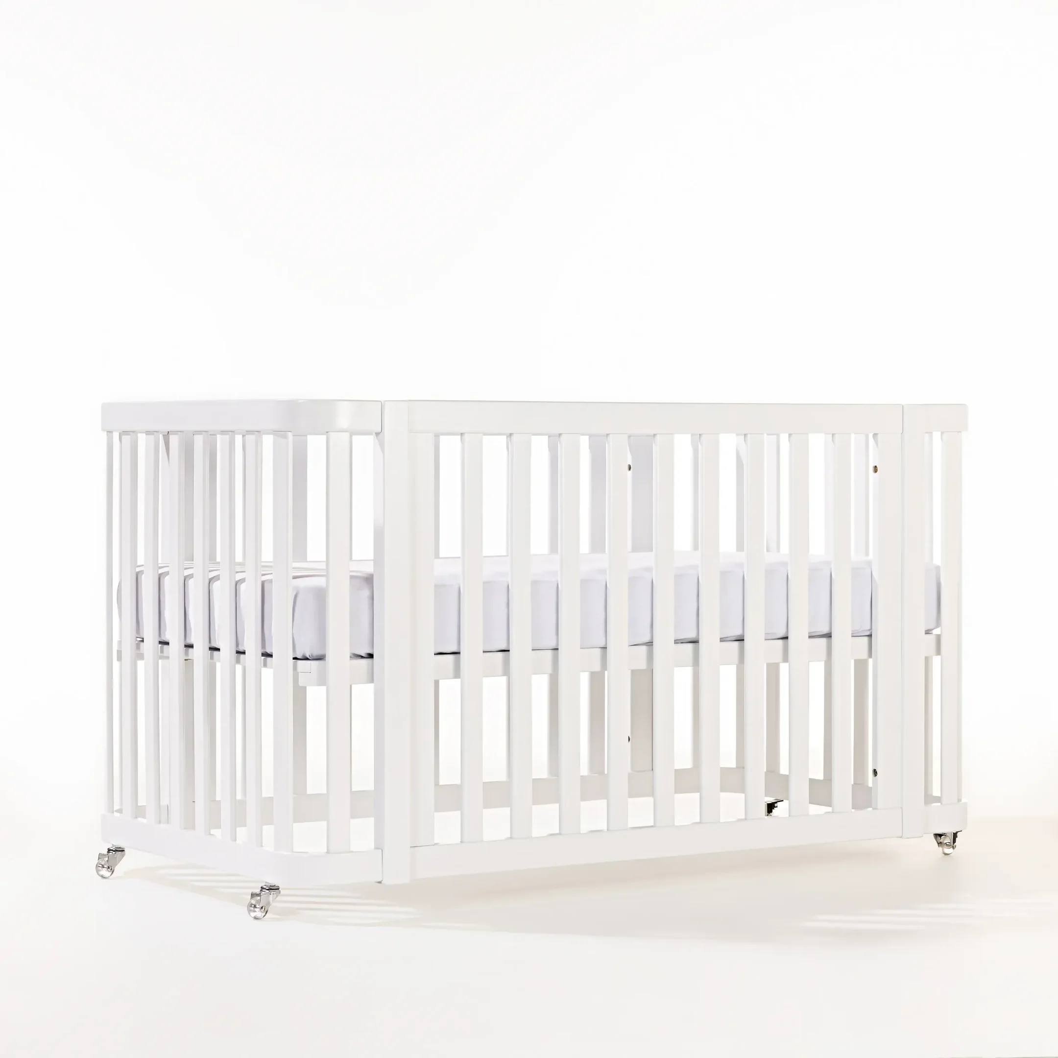 Ver imagem 4 de Berço Evolutivo 1,2,3 | Madeira Maciça | com Rodinhas | Mel:branco