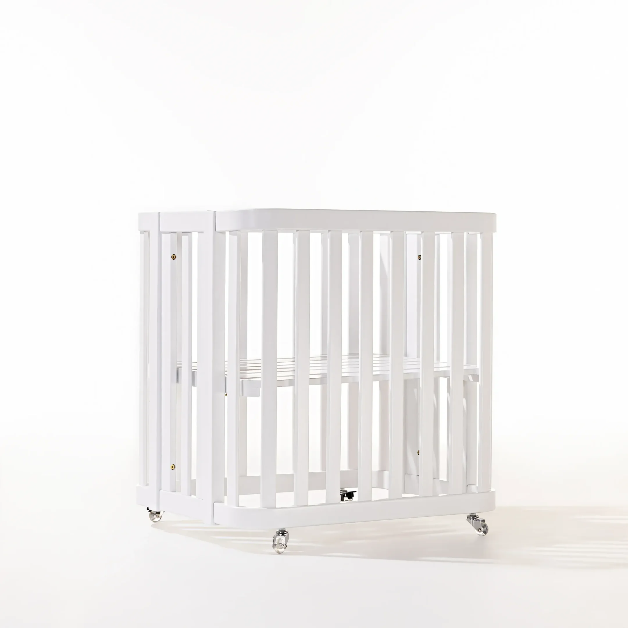 Ver imagem 2 de Berço Evolutivo 1,2,3 | Madeira Maciça | com Rodinhas | Mel:branco