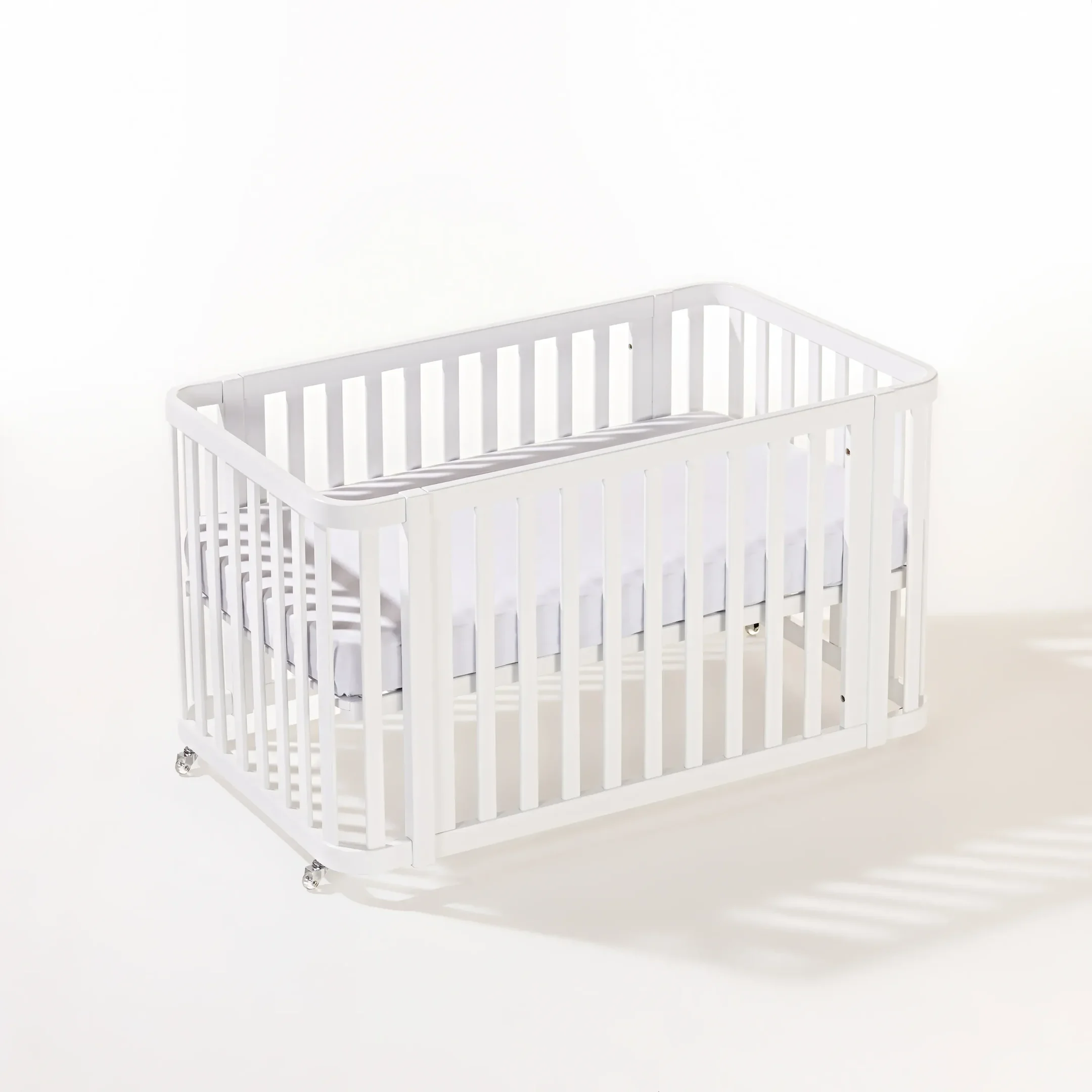 Ver imagem 5 de Berço Evolutivo 1,2,3 | Madeira Maciça | com Rodinhas | Mel:branco