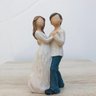 Escultura Casal Dançando Festa Resina 15x8cm - 1