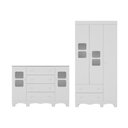 Ver imagem 4 de Quarto de Bebê Completo com Guarda-roupas 3 Portas e Cômoda Luna Multimóveis Mp4798 Branco