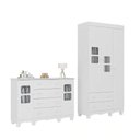Ver imagem 7 de Quarto de Bebê Completo com Guarda-roupas 3 Portas e Cômoda Luna Multimóveis Mp4798 Branco