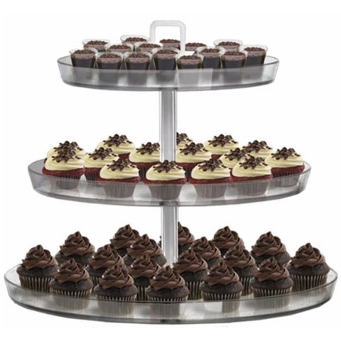 Suporte Prato Porta Doces Bolo Cupcakes Três Triangulos